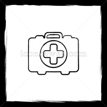 Medical bag sketch icon. - Website icons