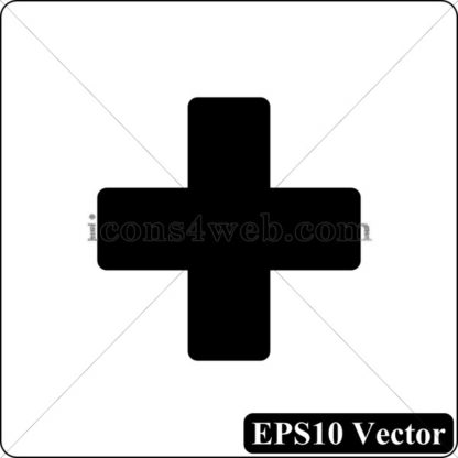 Medical cross black icon. EPS10 vector. - Website icons