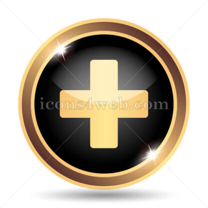 Medical cross gold icon. - Website icons
