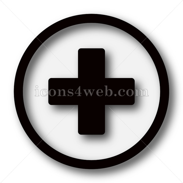 Medical cross simple icon. Medical cross simple button.