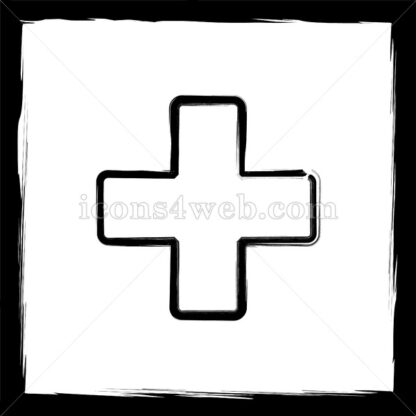Medical cross sketch icon. - Website icons