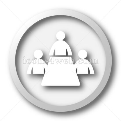Meeting room white icon. Meeting room white button - Website icons