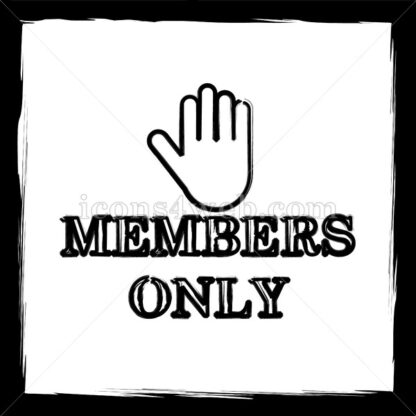 Members only sketch icon. - Website icons