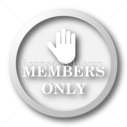 Members only white icon. Members only white button - Website icons