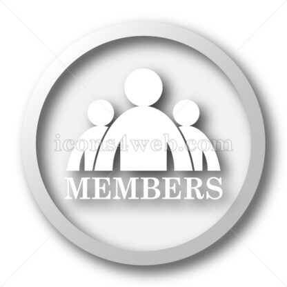 Members white icon. Members white button - Website icons