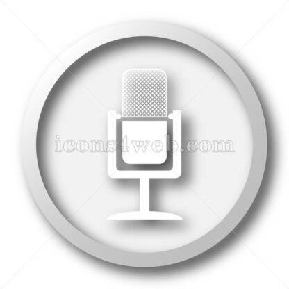 Microphone white icon. Microphone white button - Website icons