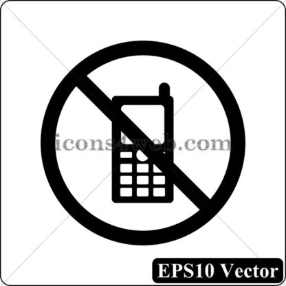 Mobile phone restricted black icon. EPS10 vector. - Website icons