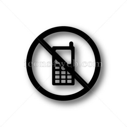 Mobile phone restricted simple icon. Mobile phone restricted simple button. - Website icons