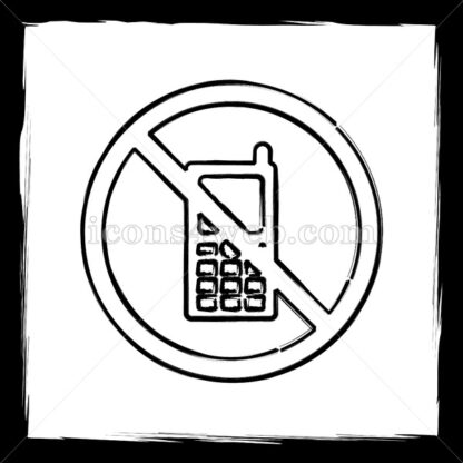 Mobile phone restricted sketch icon. - Website icons