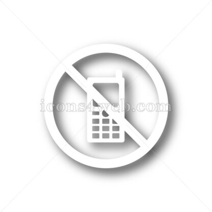 Mobile phone restricted white icon button - Icons for website