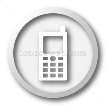Mobile phone white icon. Mobile phone white button - Website icons