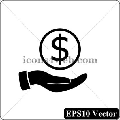 Money in hand black icon. EPS10 vector. - Website icons