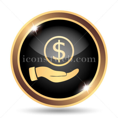 Money in hand gold icon. - Website icons