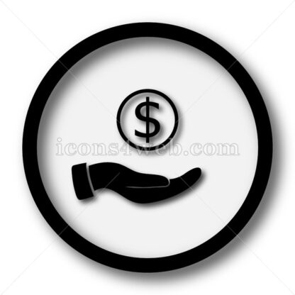 Money in hand simple icon. Money in hand simple button. - Website icons