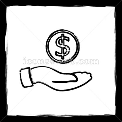 Money in hand sketch icon. - Website icons
