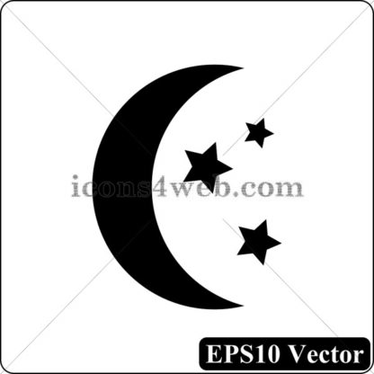 Moon black icon. EPS10 vector. - Website icons