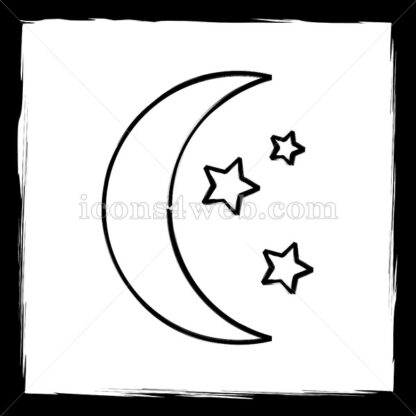 Moon sketch icon. - Website icons