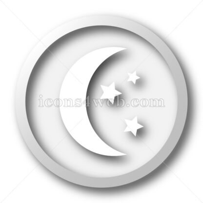 Moon white icon. Moon white button - Website icons