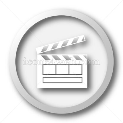Movie white icon. Movie white button - Website icons