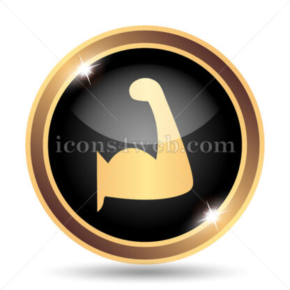 Muscle gold icon. - Website icons