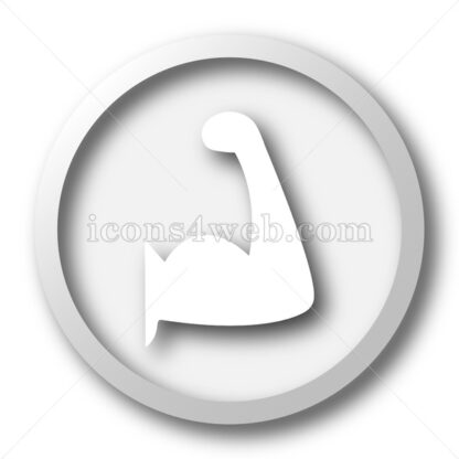 Muscle white icon. Muscle white button - Website icons
