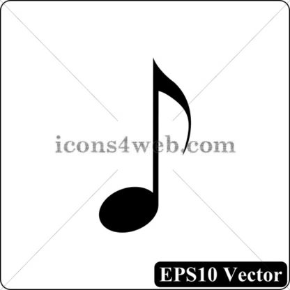 Musical note black icon. EPS10 vector. - Website icons