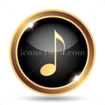 Musical note gold icon. - Website icons