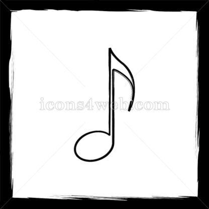 Musical note sketch icon. - Website icons