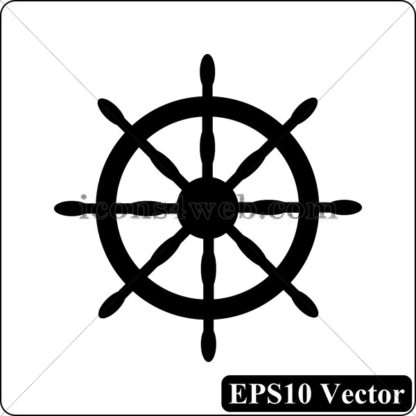 Nautical wheel black icon. EPS10 vector. - Website icons