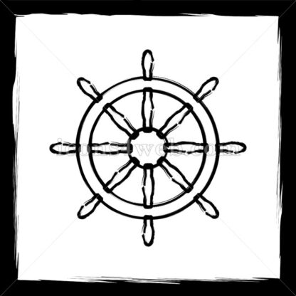 Nautical wheel sketch icon. - Website icons