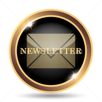 Newsletter gold icon. - Website icons