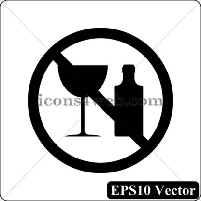 No alcohol black icon. EPS10 vector. - Website icons