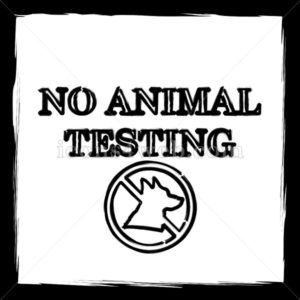 No animal testing sketch icon.