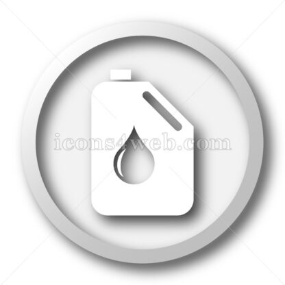 Oil can white icon. Oil can white button - Website icons