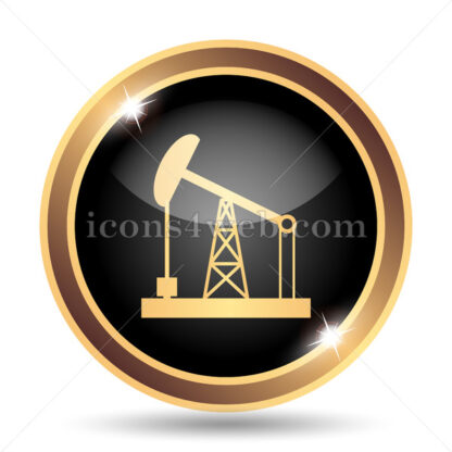 Oil pump gold icon. - Website icons