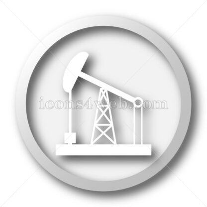 Oil pump white icon. Oil pump white button - Website icons
