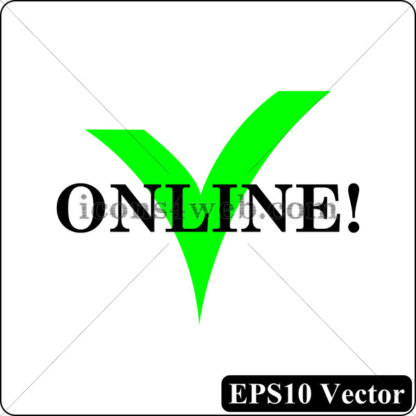 Online black icon. EPS10 vector. - Website icons