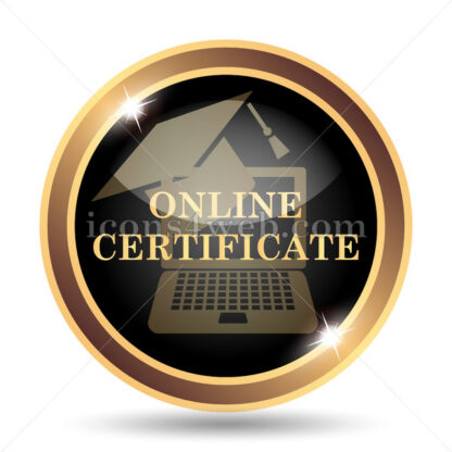 Online certificate gold icon. - Website icons