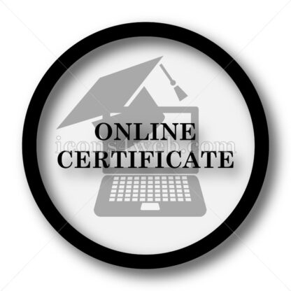 Online certificate simple icon. Online certificate simple button. - Website icons