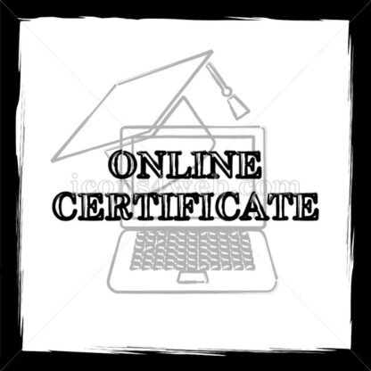 Online certificate sketch icon. - Website icons