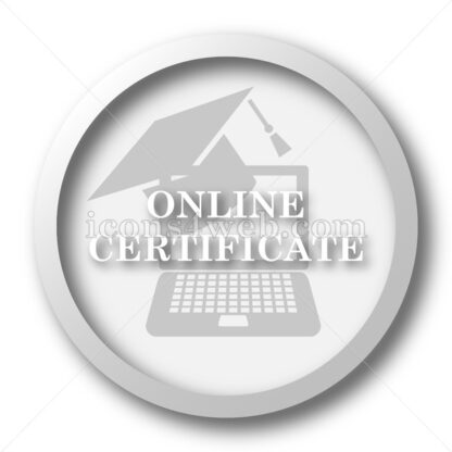 Online certificate white icon button - Icons for website