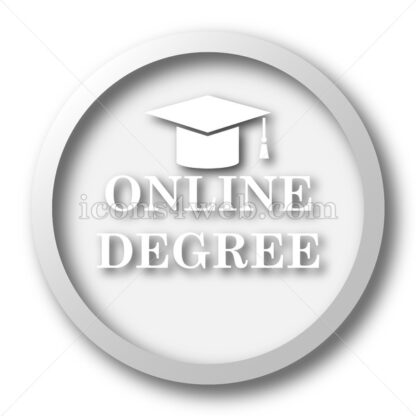 Online degree white icon. Online degree white button - Website icons
