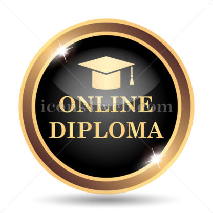 Online diploma gold icon. - Website icons