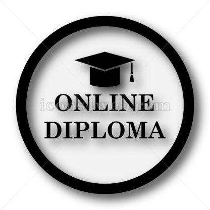 Online diploma simple icon. Online diploma simple button. - Website icons