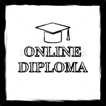 Online diploma sketch icon. - Website icons