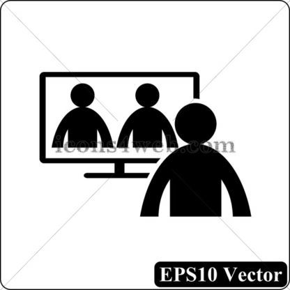 Online meeting black icon. EPS10 vector. - Website icons