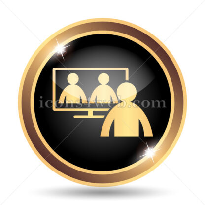 Online meeting gold icon. - Website icons