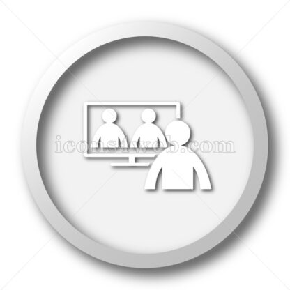 Online meeting white icon. Online meeting white button - Website icons