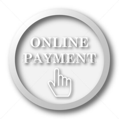 Online payment white icon. Online payment white button - Website icons