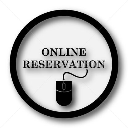 Online reservation simple icon. Online reservation simple button. - Website icons